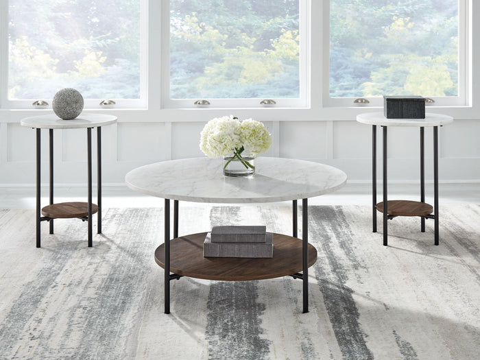 Wrenwich - Occasional Table Set (Set of 3) - Brown / Black / White image 3