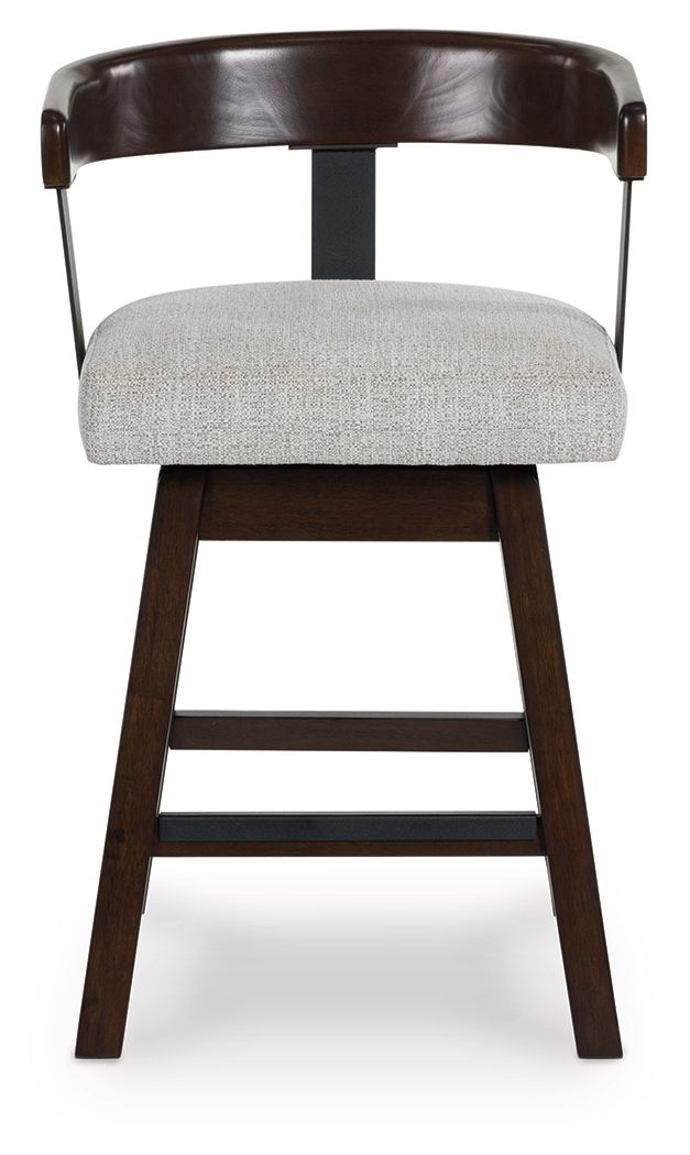 Haddigan - Upholstered Swivel Barstool (Set of 2) - Dark Brown image 4