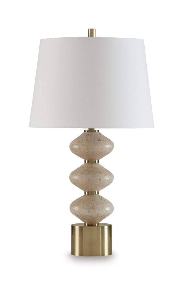 Wardthrone - Poly Table Lamp - Beige / Gold Finish image 1