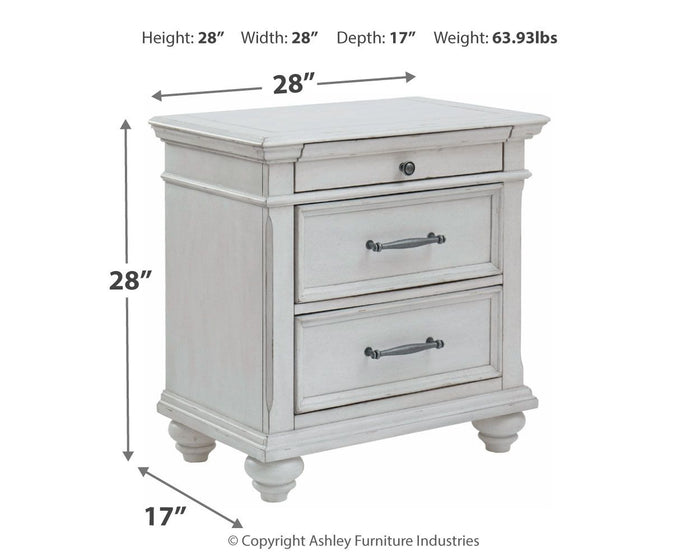 Kanwyn - Three Drawer Night Stand - Whitewash image 3