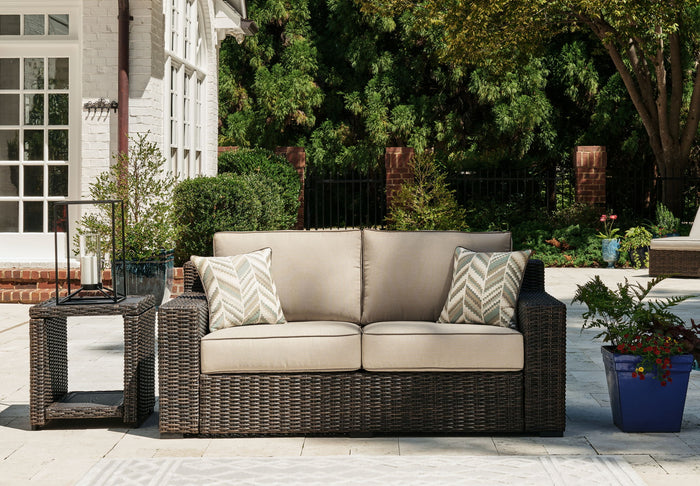Coastline Bay - Loveseat W/Cushion - Brown image 3