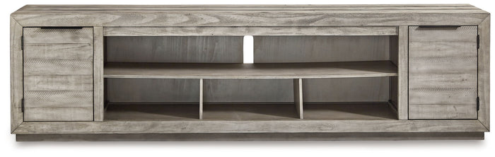 Naydell - XL TV Stand w/Fireplace Option - Gray image 3