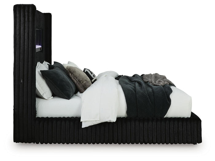 Tayleena - Upholstered Bed With Fireplace And Wireless Audio image 4