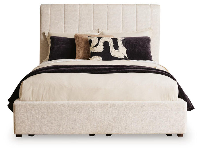 Shoralli - Queen Upholstered Storage Bed - Beige image 2
