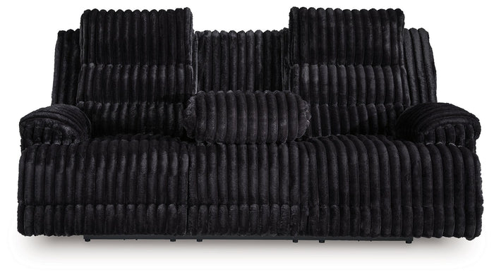 Rhine Falls - Reclining Power Sofa With Drop Down Table - Onyx image 4