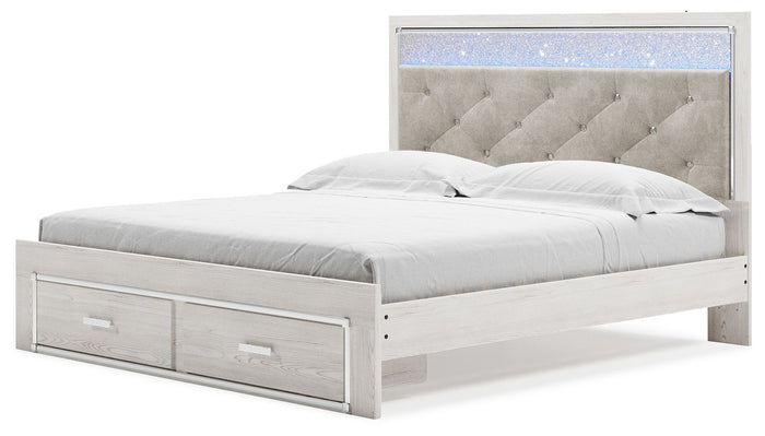 Altyra - King Upholstered Storage Bed - White image 3
