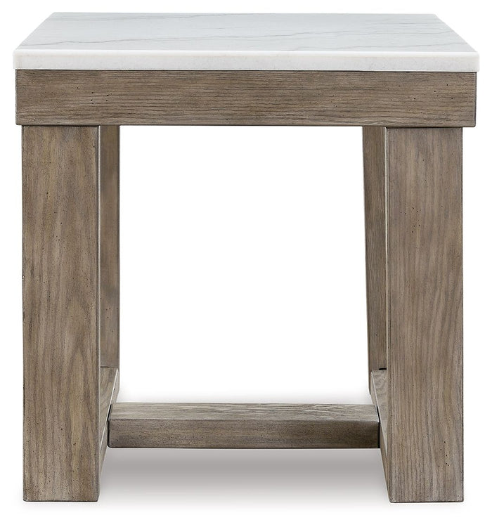 Loyaska - Square End Table - Brown / Ivory image 4