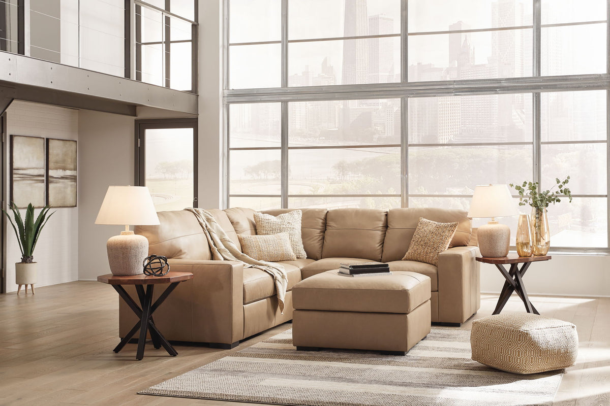 Light Brown / 2 Pc. - 2 Pc. Right Arm Facing Loveseat Sectional, Ottoman