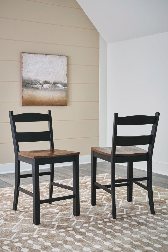 Valebeck - Barstool (Set of 2) - Black / Brown image 3