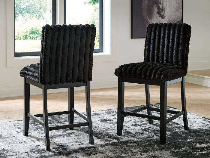 Mervannie - Upholstered Barstool (Set of 2) - Black image 3
