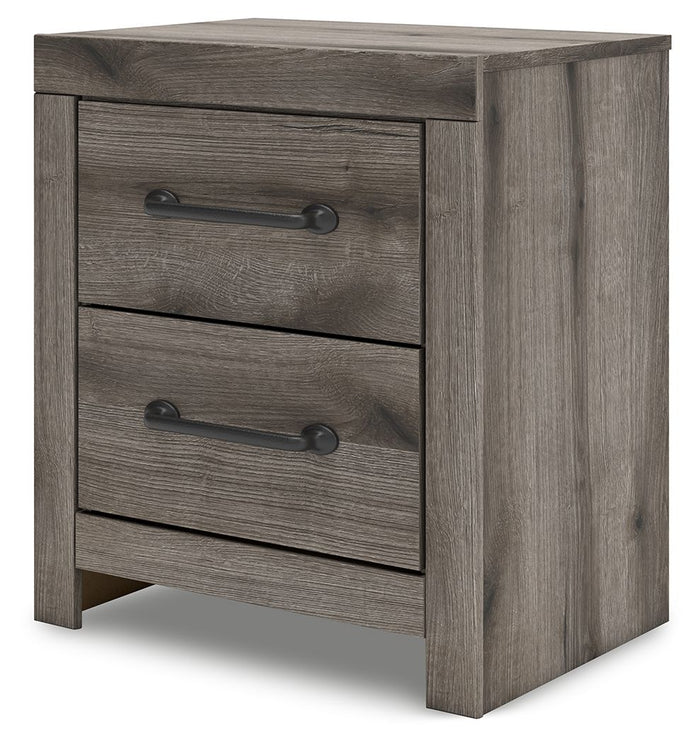 Graystorm - Two Drawer Night Stand - Brown Gray image 2