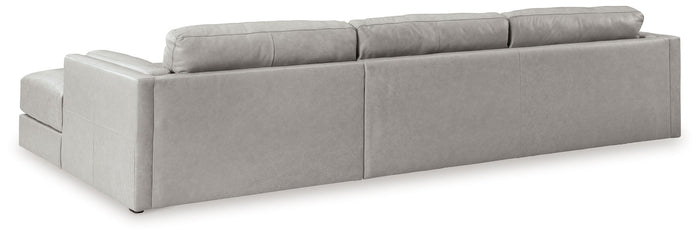 Amiata - 2-Piece Sectional With Raf Corner Chaise - Leather Match - Glacier image 4