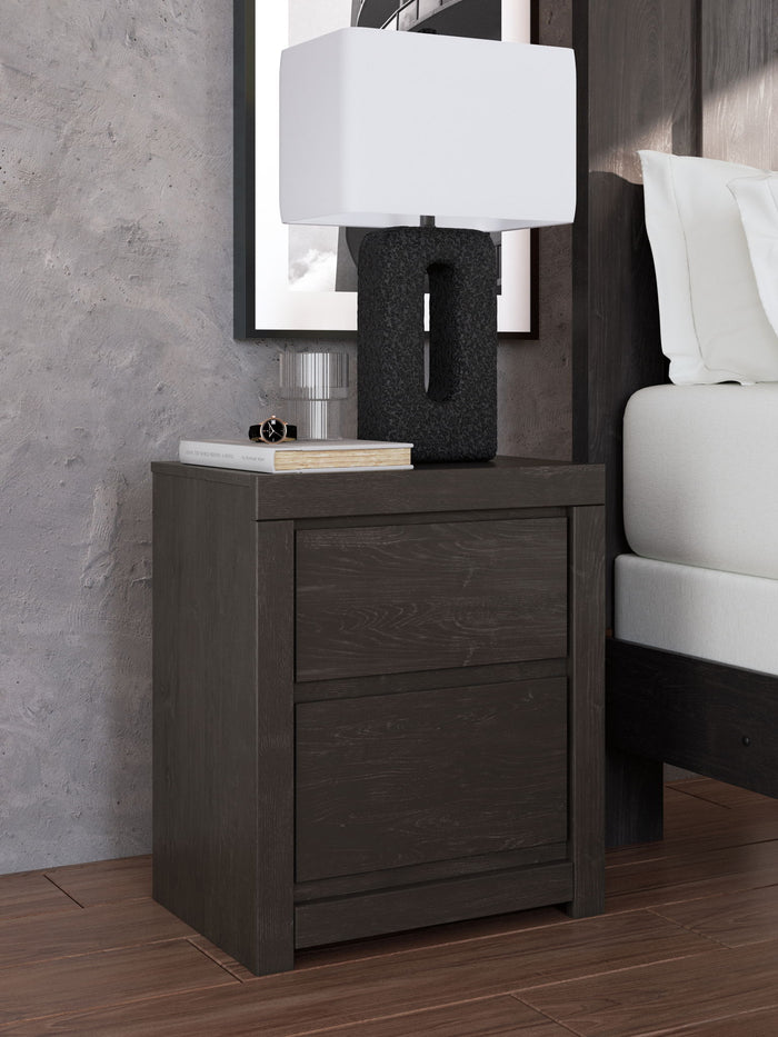 Fraluna - Two Drawer Night Stand - Charcoal image 3