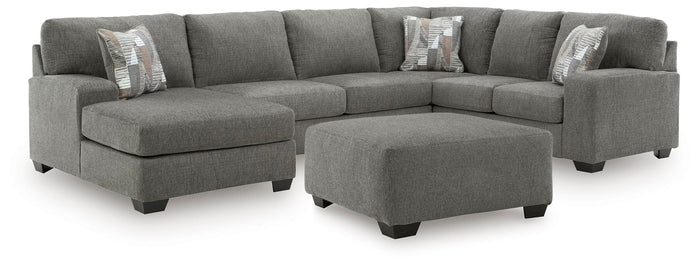 Clarington - 2 Pc. - 3-Piece Sectional And Oversized Ottoman - Greystone image 1
