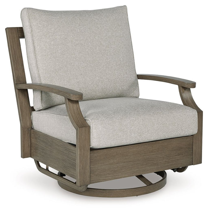 Rainier Ranch - Swivel Glider Chair With Cushion - Brown / Beige image 3