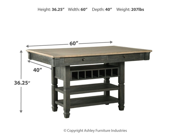 Tyler Creek - Rectangular Dining Room Counter Table - Black / Gray image 3