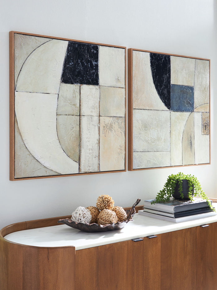 Bexlen - Wall Art Set (Set of 2) - Tan / Taupe / Black image 3