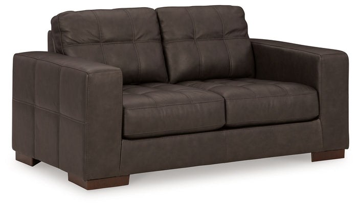 Luigi - Loveseat - Leather Match - Thunder image 2