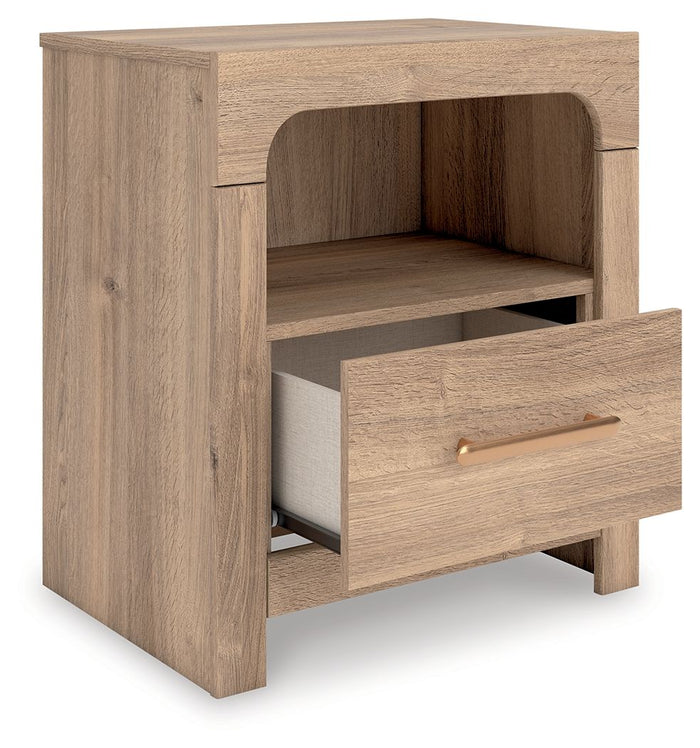 Kinlanni - One Drawer Night Stand - Tan image 3