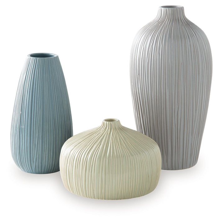 Eiderman - Vase Set (Set of 3) - Gray / Blue / Green image 1