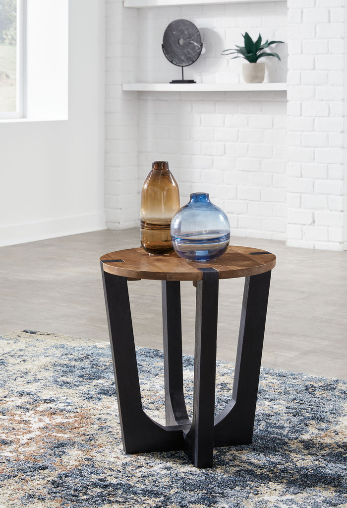 Hanneforth - Round End Table - Brown image 4