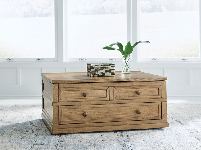 Sharlance - Lift Top Cocktail Table - Light Brown image 4