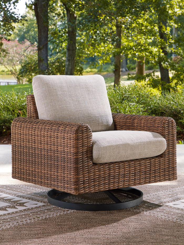 Dolan Creek - Swivel Lounge With Cushion - Gray / Brown image 2