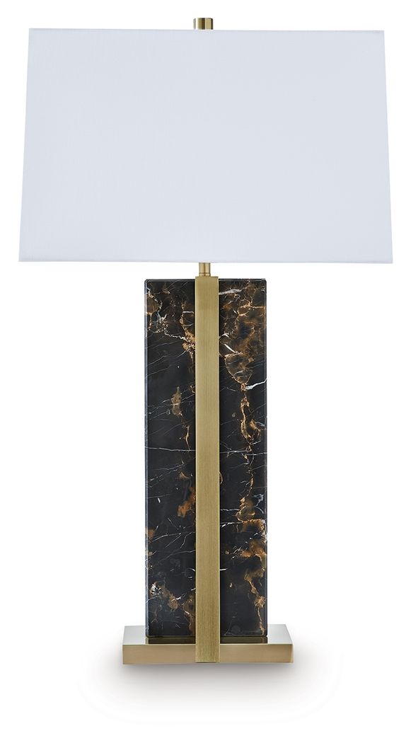 Neonish - Marble Table Lamp - Black / Gold Finish image 1
