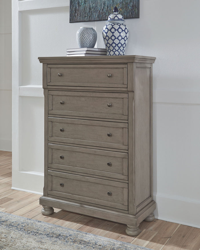 Lettner - Five Drawer Chest - 2-handles - Light Gray image 3