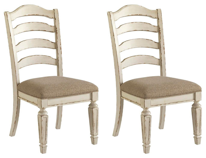 Realyn - Dining UPH Side Chair (Set of 2) - Ladderback - Chipped White image 1