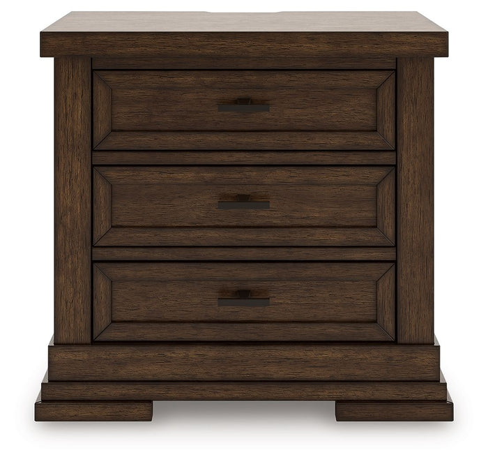 Taffenbrook - Three Drawer Night Stand - Medium Brown image 4