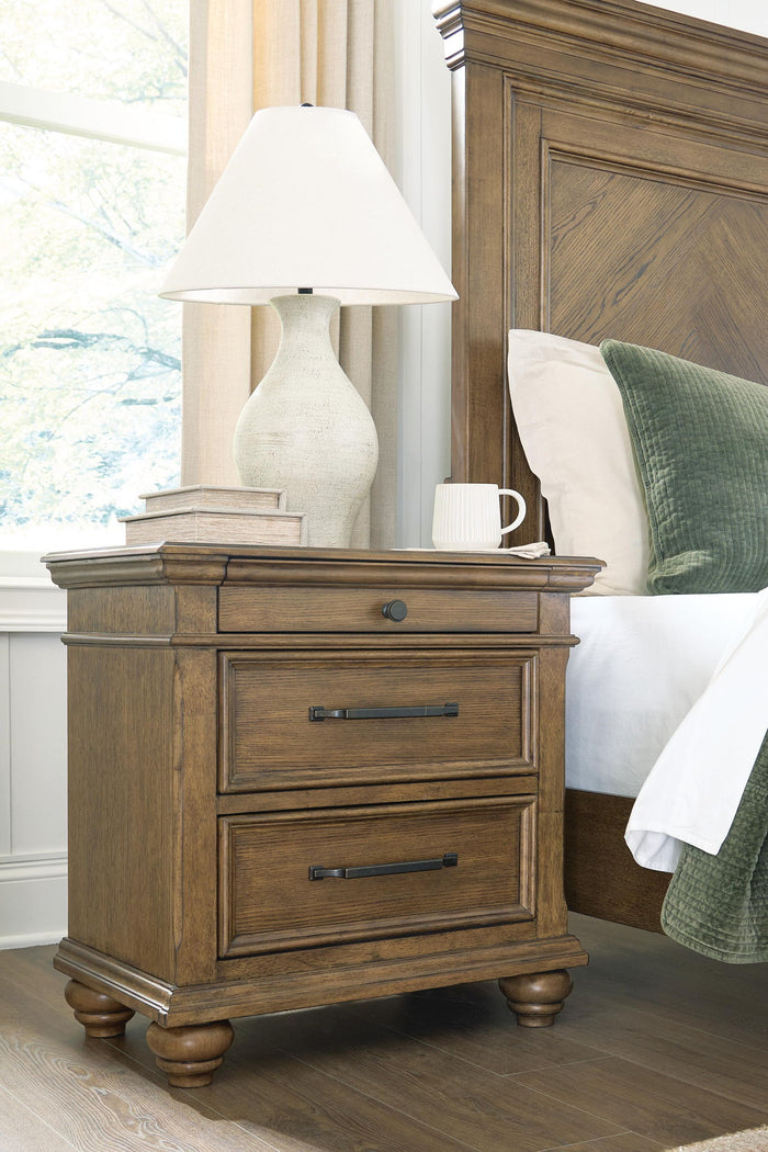 Karallin - Three Drawer Night Stand - Medium Brown image 4