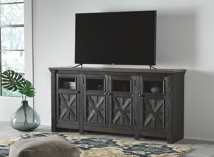 Tyler Creek - Extra Large TV Stand - Black / Gray image 3