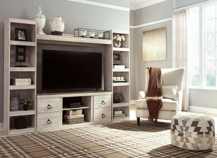 Willowton - 4-Piece Entertainment Center - Whitewash image 4