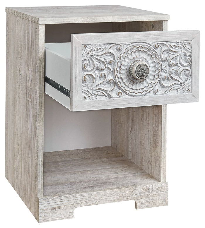 Paxberry - One Drawer Night Stand - Whitewash image 3
