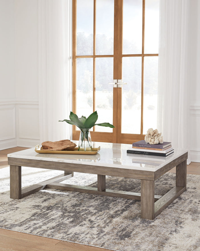 Loyaska - Rectangular Cocktail Table - Brown / Ivory image 4
