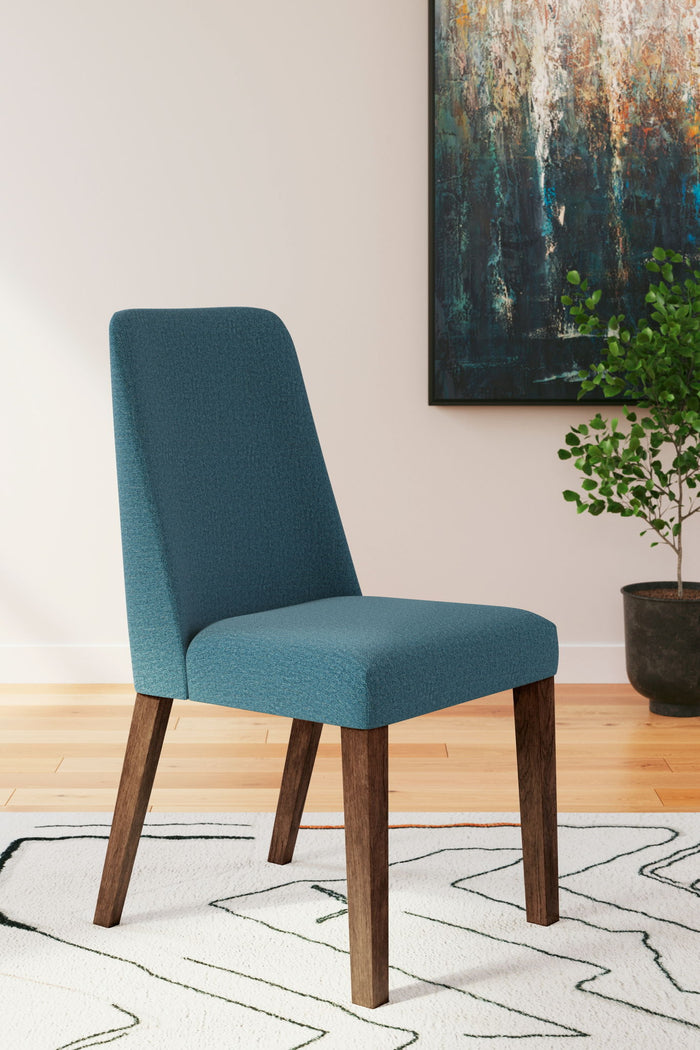 Lyncott - Dining Uph Side Chair (Set of 2) - Blue / Brown image 2