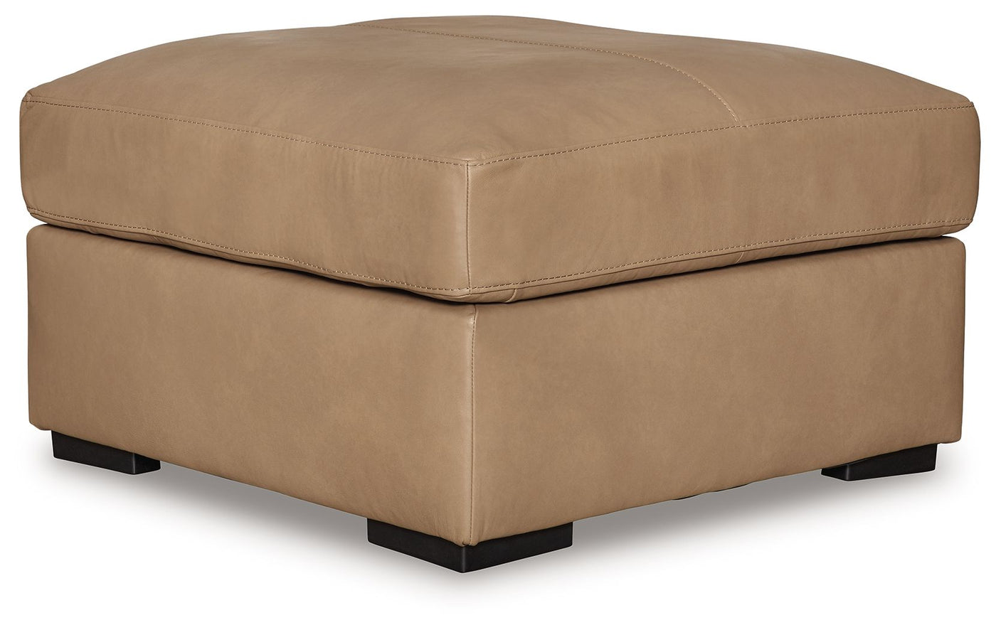 Bandon - Oversized Accent Ottoman - Leather Match - Toffee