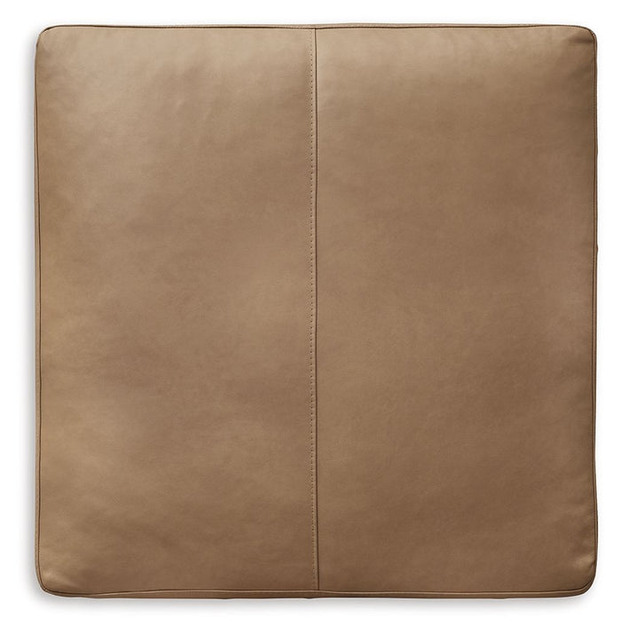 Bandon - Oversized Accent Ottoman - Leather Match - Toffee image 2