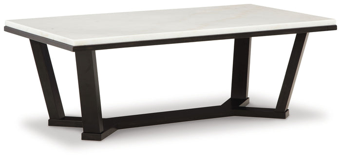 Fostead - Rectangular Cocktail Table - White / Espresso image 1