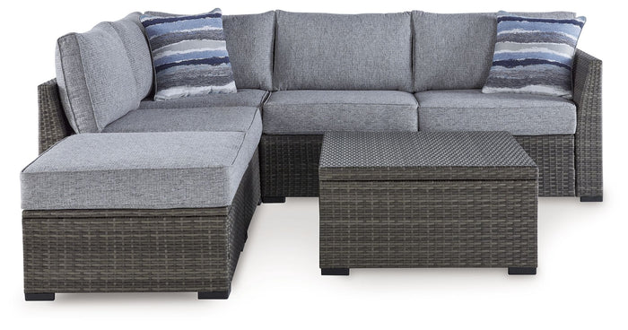 Petal Road - Loveseat Sectional, Ottoman, Table Set (Set of 4) - Gray image 4