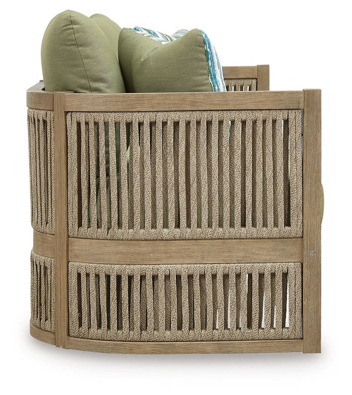 Serena Shores - Sofa With Cushion - Beige / Green image 3
