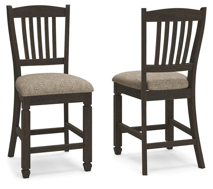 Tyler Creek - Upholstered Barstool (Set of 2) - Black / Grayish Brown image 1