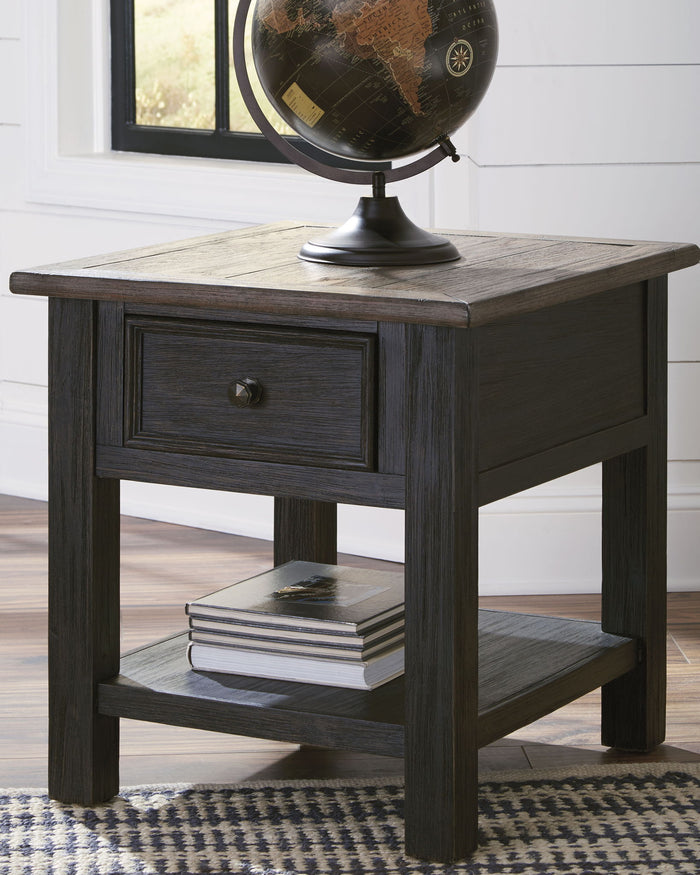 Tyler Creek - Rectangular End Table - Grayish Brown / Black image 2
