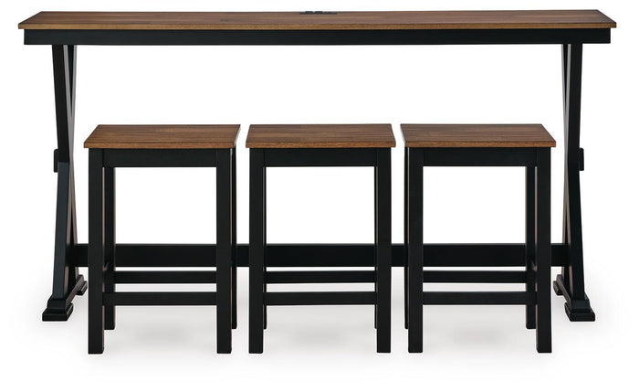 Wildenauer - Rectangular Dining Room Counter Table Set (Set of 4) - Brown / Black image 3