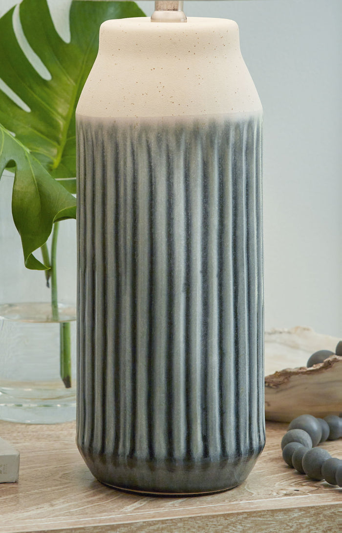 Afener - Ceramic Table Lamp (Set of 2) - Blue / Beige image 3