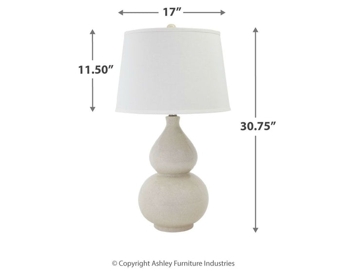 Saffi - Ceramic Table Lamp  - Cream image 3