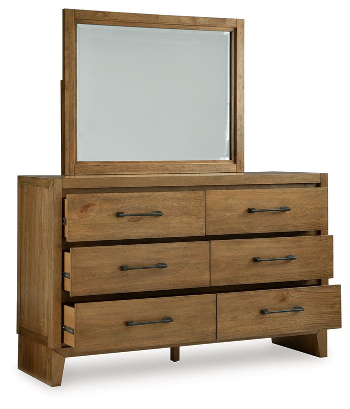 Sherbana - Dresser And Mirror - Light Brown image 3