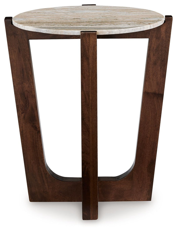 Tanidore - Round End Table - Warm Brown image 3