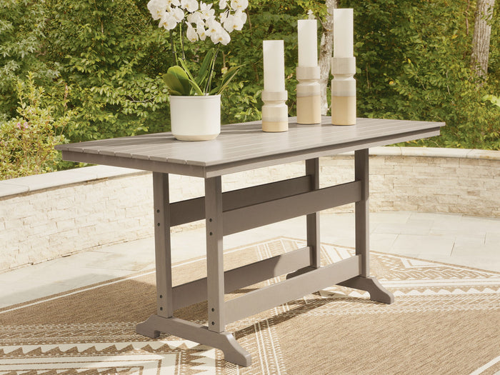 Seacliff Beach - Rectangular Counter Height Dining Table With Umbrella Option - Medium Brown image 3
